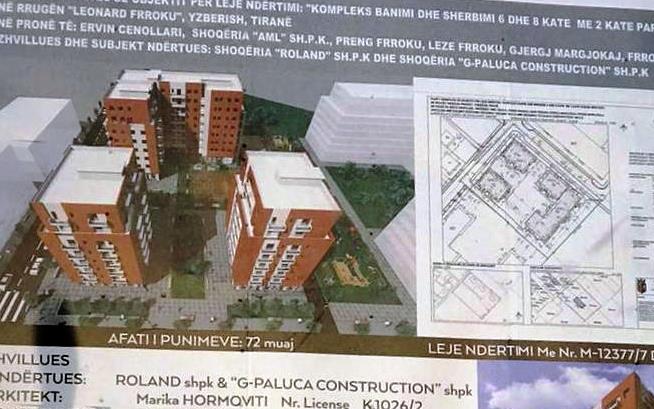 Kompleks banimi dhe sherbimi 6 dhe 8 kate ne rrugen Leonard Frroku, Yzberisht